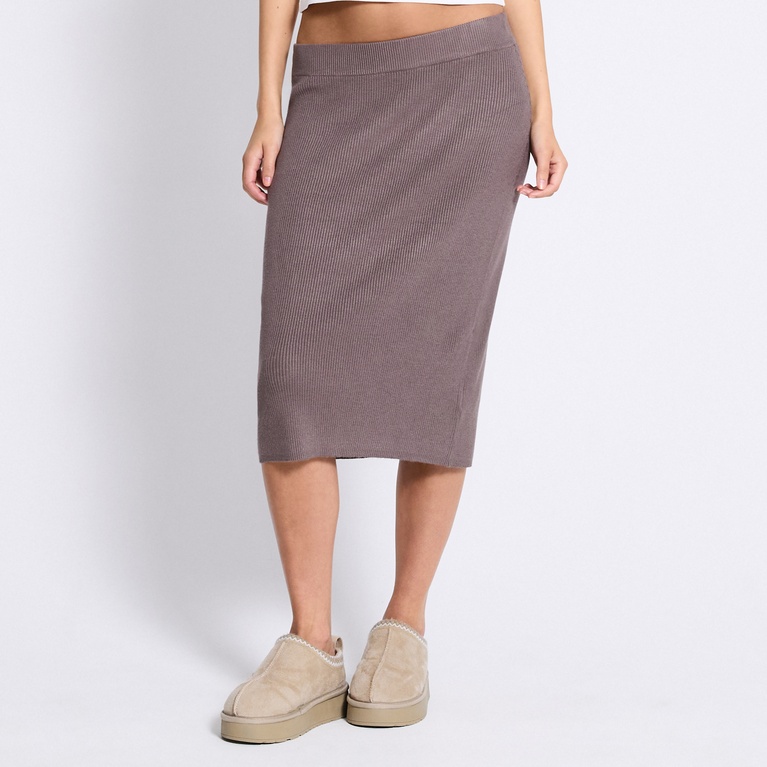 Rib-knit skirt "Jill" Beige